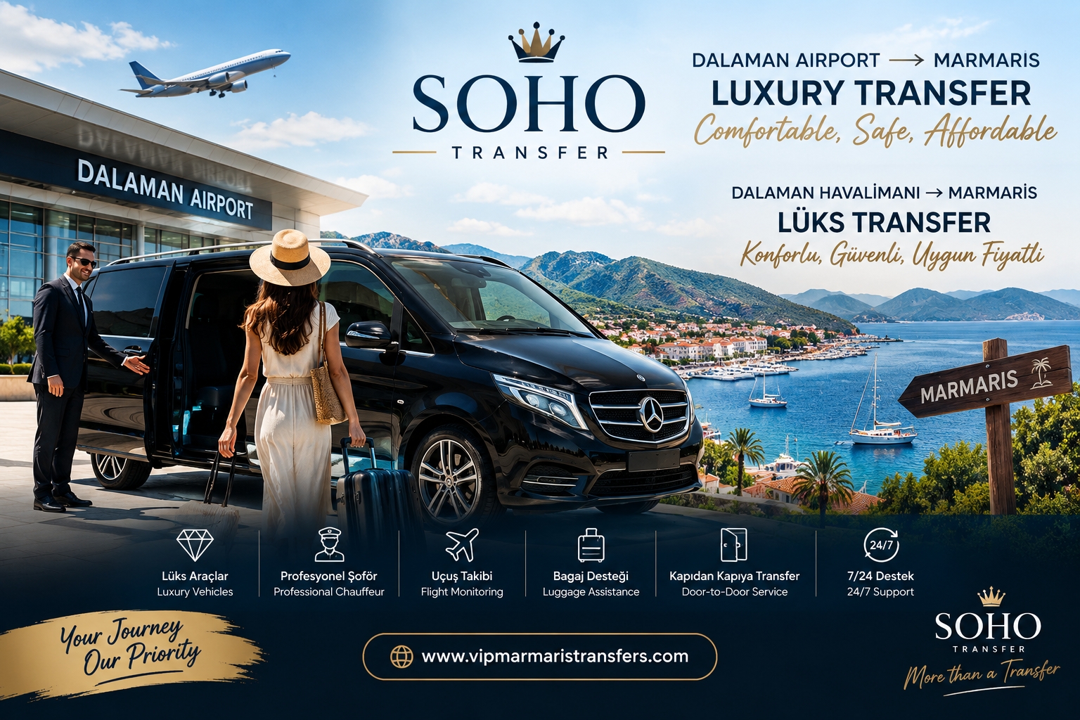 Affordable Luxury Transfer from Dalaman Airport to Marmaris